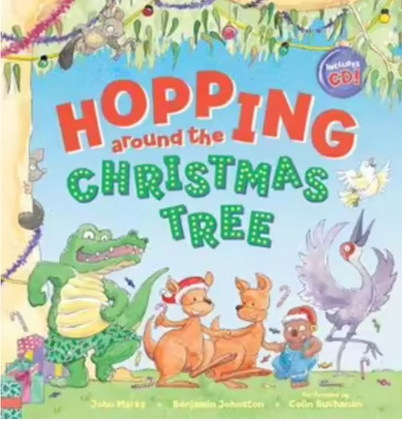 Hopping around the Christmas Tree! Hard Cover Book. Includes CD