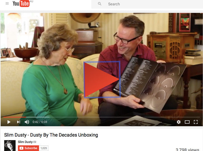 Colin present Joy McKean with the unboxing of Slim Dusty Deluxe Set - Dusty
